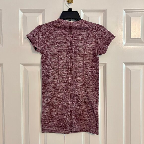 Lululemon Swiftly Tech Short Sleeve Hip Length Space Dye Maroon Womens Top 4 - Picture 7 of 10